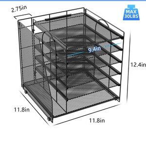 Black Metal Mesh Storage Organizer